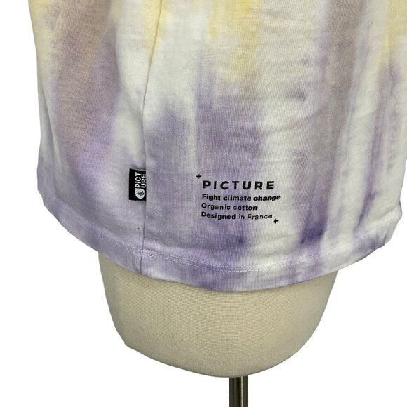 Picture Organic Clothing Size S Absalt Tie Dye T Shirt 100% Cotton Purple Yellow - Picture 2 of 11